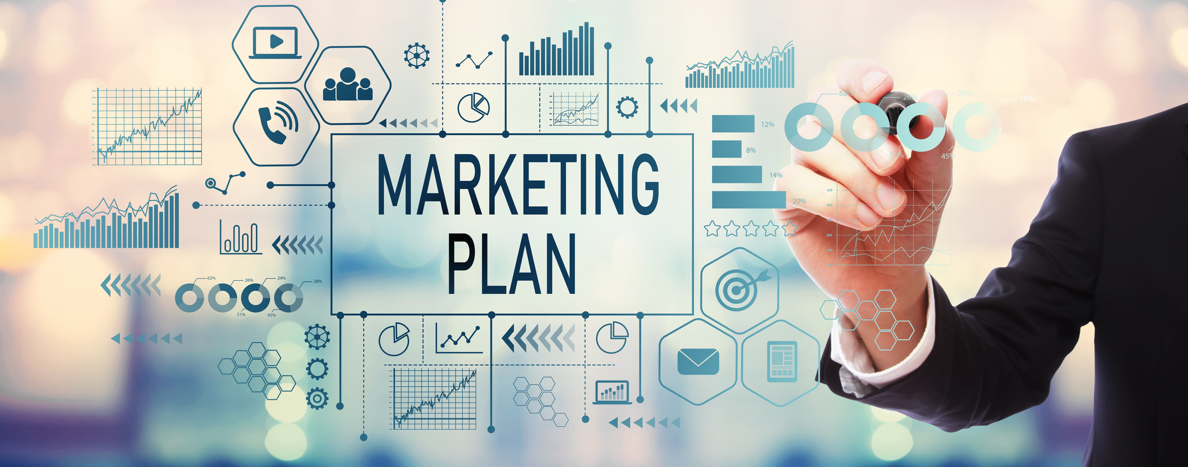 Marketing plan with businessman
